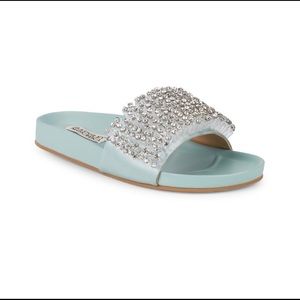 BLING NWT Badgley Mischka Crystal Slides Sandals 6